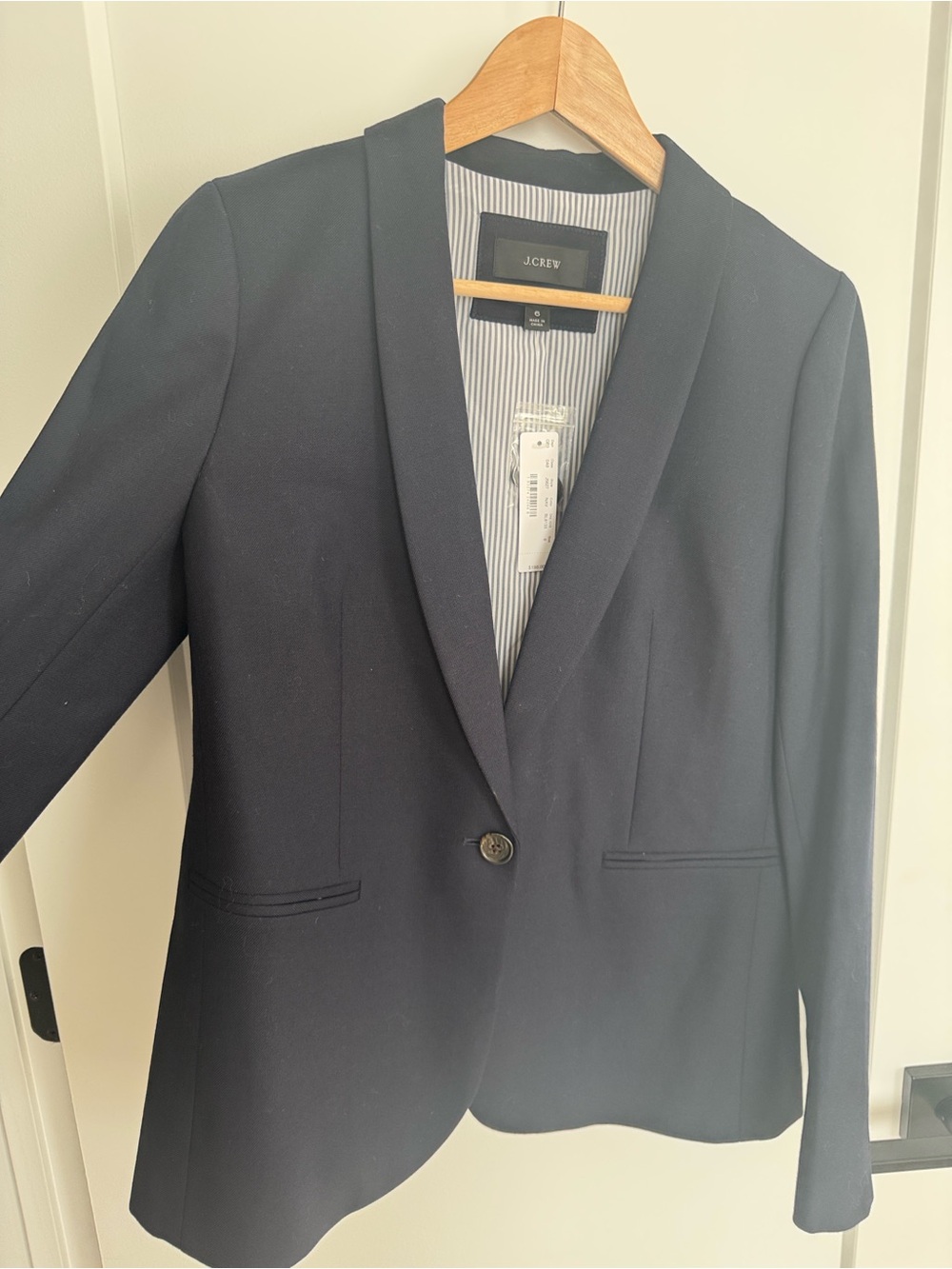 J. Crew Dark Navy Shawl-Collar Blazer - Picture 2 of 9